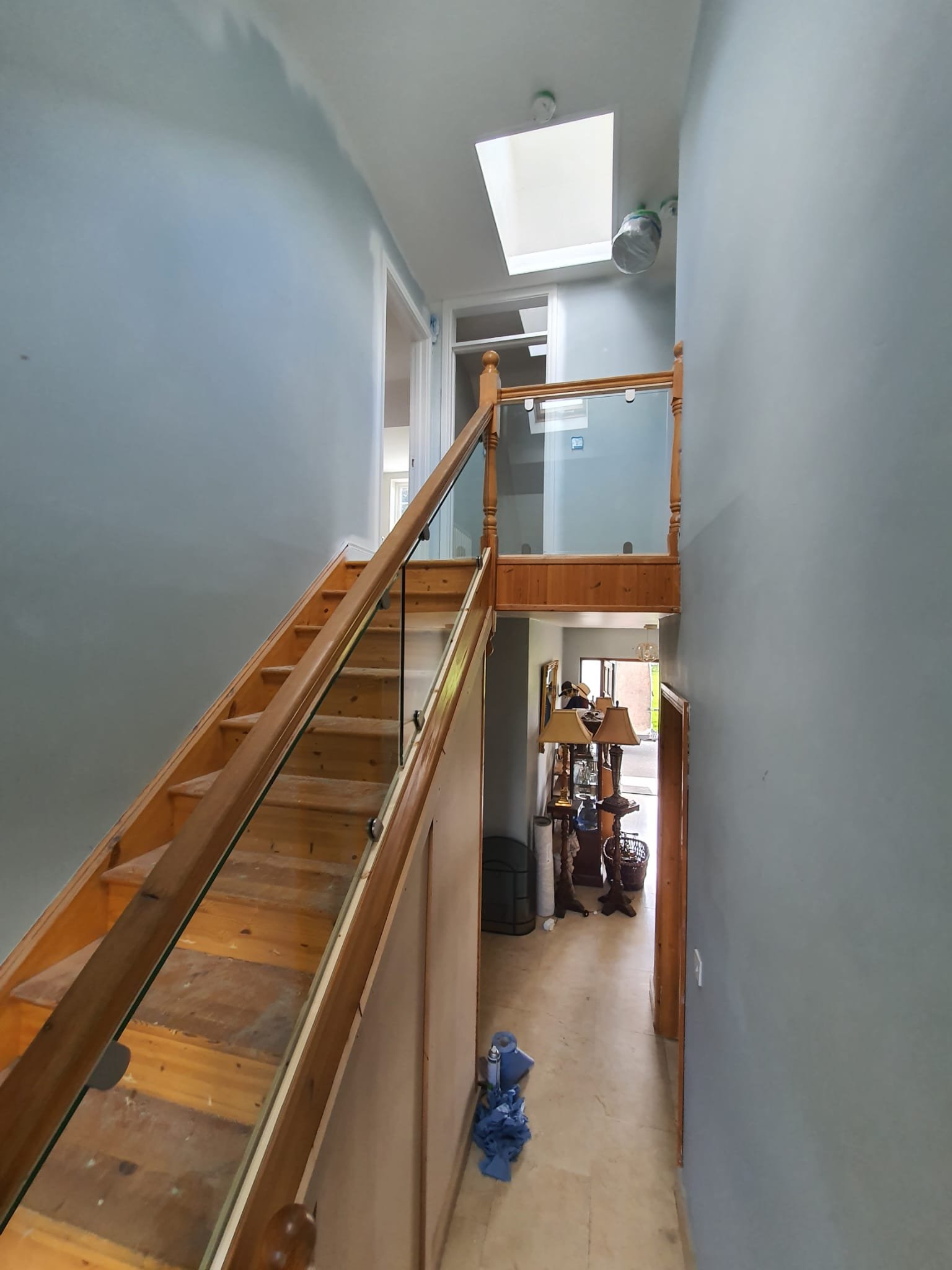 Finished glass bannister and staircase installation by Celtic Glass Dublin